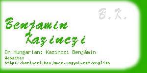 benjamin kazinczi business card